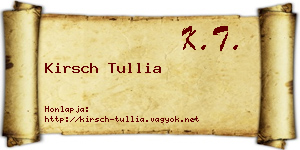 Kirsch Tullia névjegykártya